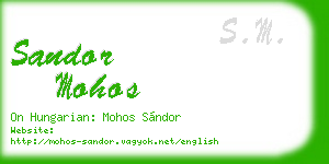 sandor mohos business card